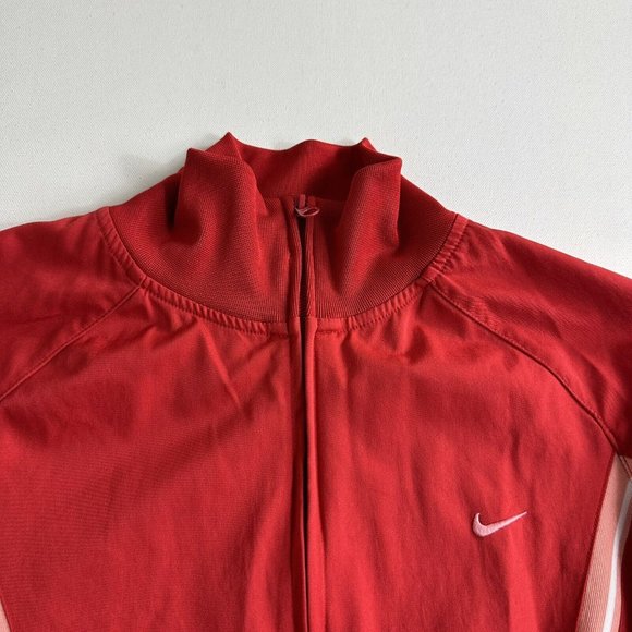 Vintage Y2K Nike Athletic Track Jacket Women Size Large Red Active Training - Picture 3 of 8